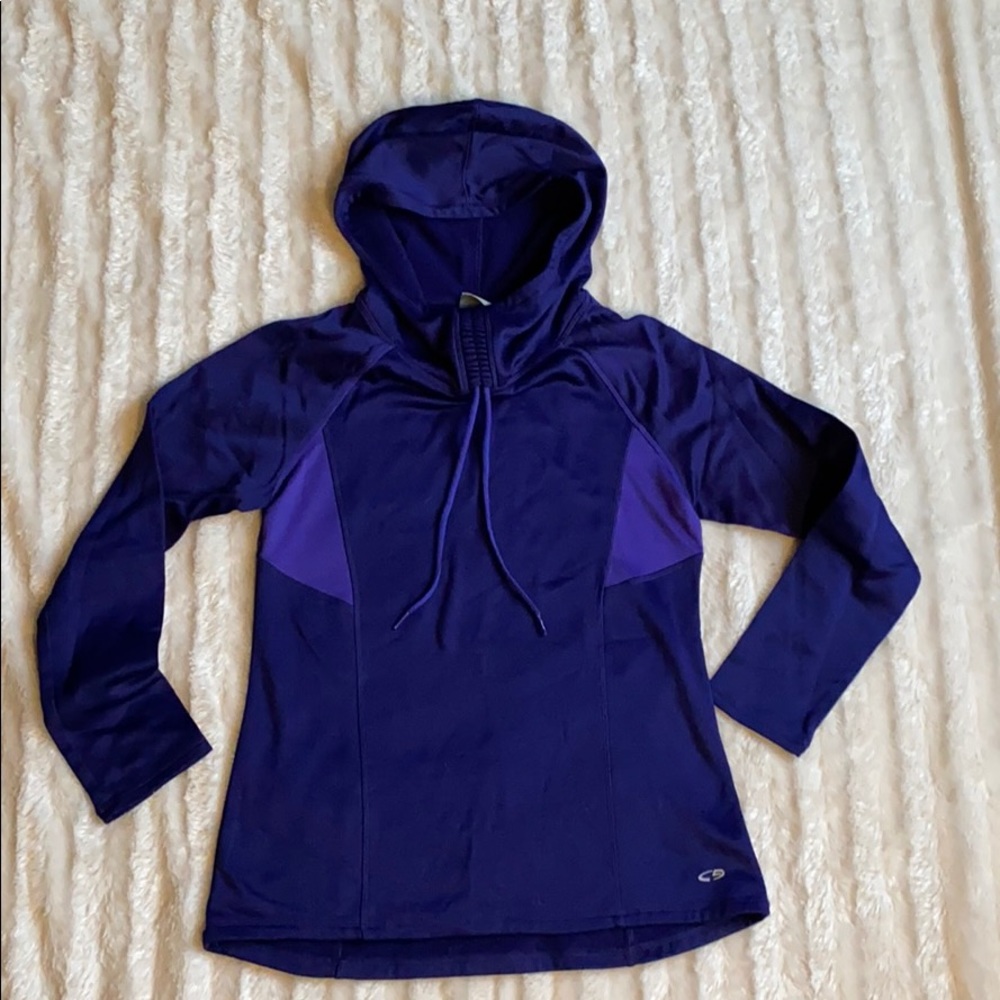 Purple blue sweatshirt hoodie fleece lined